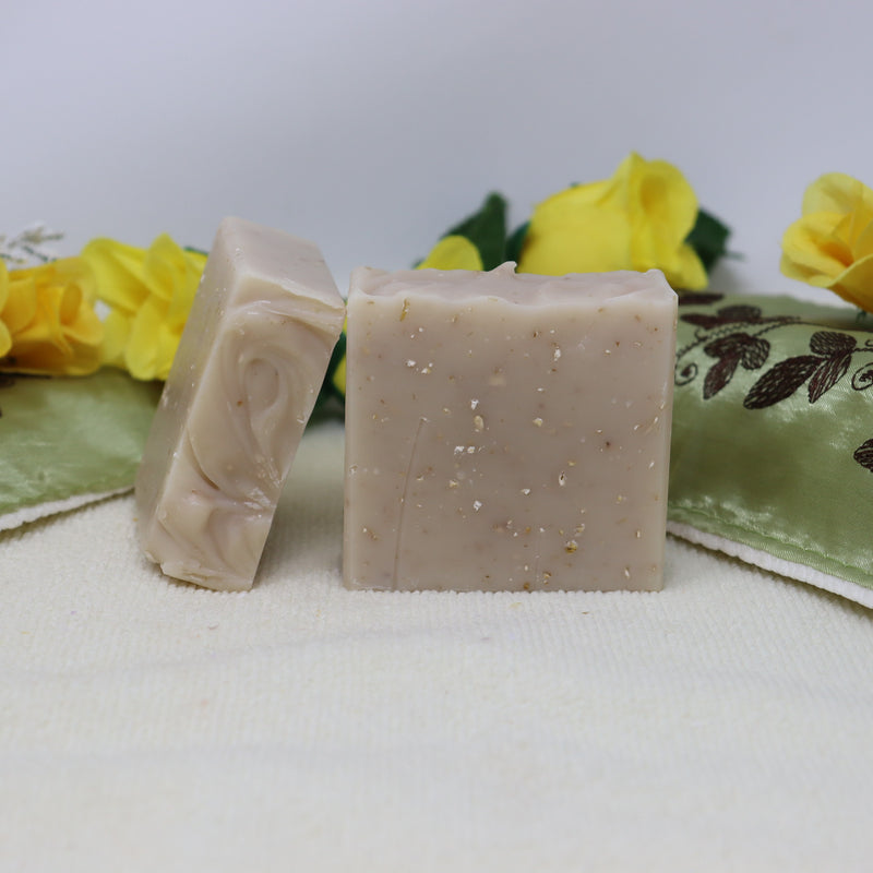 By the Sea Soap Shoppe "Oatmeal Exfoliating soap" has a pleasant fragrance, and contains fine oatmeal for exfoliating. Castor oil adds extra moisturizing and lathering. Vegan, natural ingredients. $7.00 each or 3 for $20.00. Handmade in Prince Edward Island, Canada