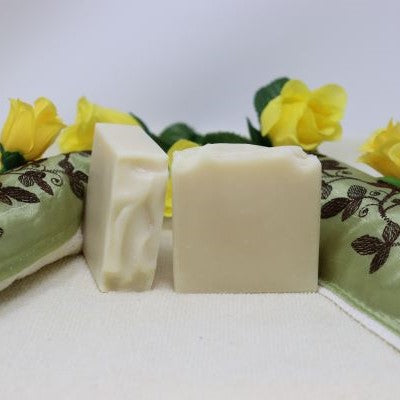 This By the Sea Soap Shoppe Tea and Ginger potato soap comes with its own little potato bag. It is made with potato water, giving you extra nutrients for your skin. Lovely, delicate fragrance. Moisturizing, natural ingredients, vegan, handmade in Prince Edward Island. $10.00 each