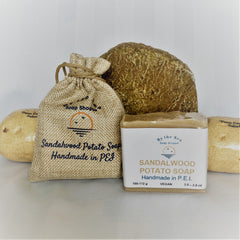 Soap - Sandalwood Potato Soap  with 'potato bag'